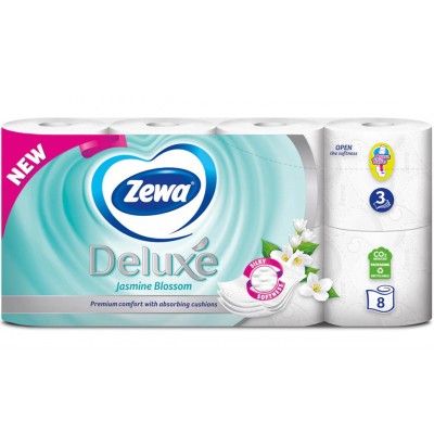 Zewa Deluxe Jasmine Χαρτί Υγείας 3φύλλο 8τμχ Είδη Καθαρισμού