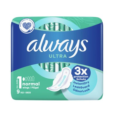 Always Ultra Normal No1 Sanitary Napkins 9pcs