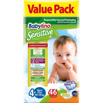 Babylino Παιδικές Πάνες Sensitive Nο.4+ για 10-15kg 46τμχ Βρεφικά Είδη