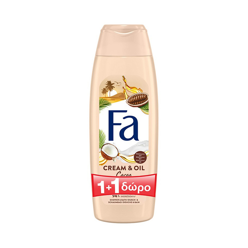 Fa Cream & Oil Cacao Butter Αφρόλουτρο 2x750ml 1+1 ΔΩΡΟ Υγεία & Ομορφιά