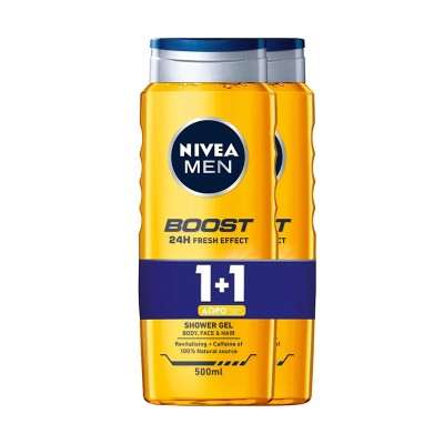 Nivea Men Boost 24h Fresh Effect Aφρόλουτρο 2x500ml 1+1 ΔΩΡΟ Υγεία & Ομορφιά