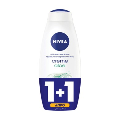 Nivea Creme Aloe Vera Αφρόλουτρο 2x750ml 1+1 ΔΩΡΟ