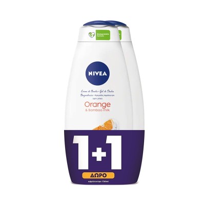 Nivea Orange & Bamboo Milk Αφρόλουτρο 2x750ml 1+1 ΔΩΡΟ Υγεία & Ομορφιά