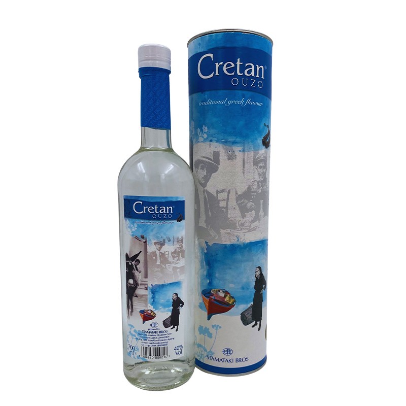 Stamataki Bros Cretan Ouzo in a Gift Box 200ml, 700ml or 1L (40Vol) Cellar