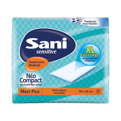 Sani Sensitive Maxi Plus Υποσέντονα 90x60 cm 15τμχ Υγεία & Ομορφιά