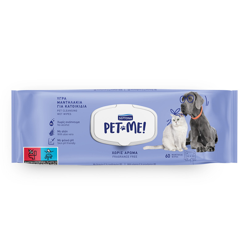 Septona Pet Me Unscented Baby Wipes 60pcs (20x22) Pets