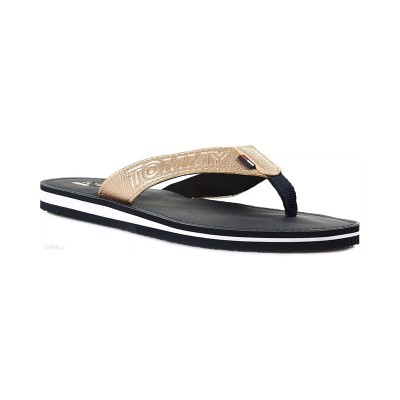 Tommy Jeans Σαγιονάρες Shiny Metallic Beach Sandals EN0EN00576 715 Light Gold