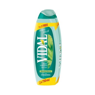 Vidal White Musk Αφρόλουτρο 2x750ml 1+1 ΔΩΡΟ
