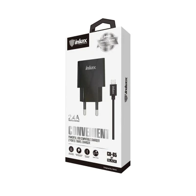 Inkax Φορτιστής Κινητού 2xUSB με Αποσπώμενο Καλώδιο 1Μ Lightning 2.4Α CD-65 Μαύρο Τεχνολογία