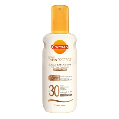 Carroten Magic Tan & Protect Milk Αντηλιακό Γαλάκτωμα Σώματος SPF30 σε Spray 200ml Υγεία & Ομορφιά