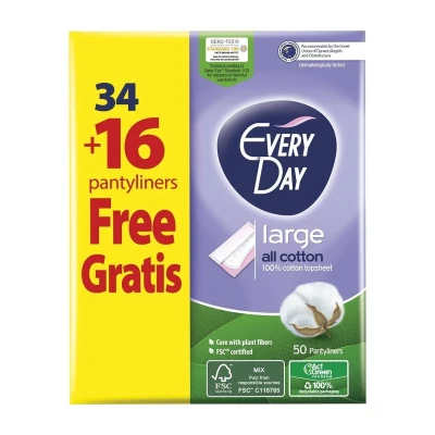Every Day All Cotton Large Σερβιετάκια 34+16τμχ Υγεία & Ομορφιά