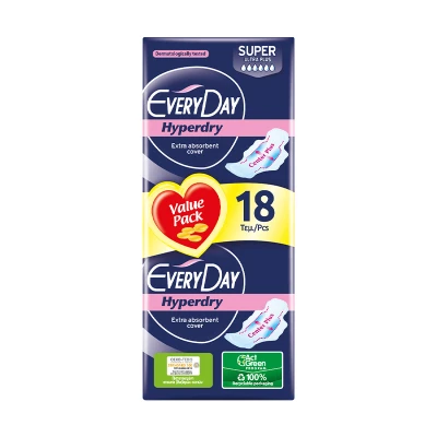 Every Day Hyperdry Super Ultra Plus Σερβιέτες 18τμχ Υγεία & Ομορφιά