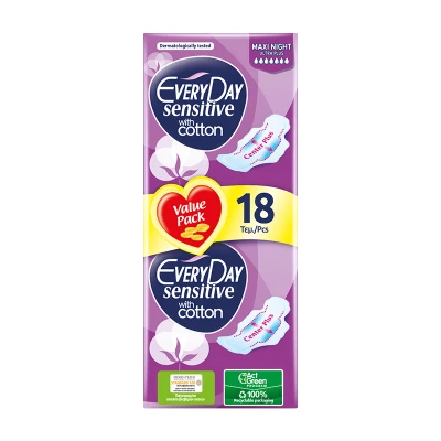 Every Day Sensitive Maxi Night Ultra Plus Σερβιέτες 18τμχ Υγεία & Ομορφιά