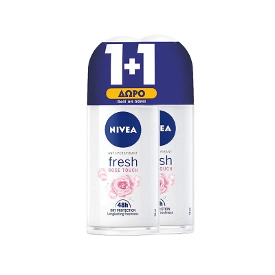 Nivea Fresh Rose Touch Αποσμητικό Roll-On 2x50ml 1+1 ΔΩΡΟ Υγεία & Ομορφιά