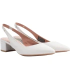 Tommy Hilfiger Dressy Leather Mid Heel Pump Sandals FW0FW04114 121 White Fashion