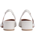 Tommy Hilfiger Dressy Leather Mid Heel Pump Sandals FW0FW04114 121 White Fashion