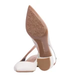 Tommy Hilfiger Dressy Leather Mid Heel Pump Sandals FW0FW04114 121 White Fashion