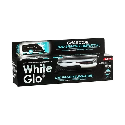 White Glo Charcoal Set Toothpaste 100ml & Toothbrush & Interdental Brushes Health & Beauty