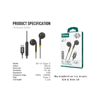 Inkax Hands Free Super Bass Type C EP-16 Technology