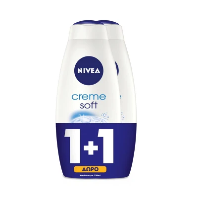 Nivea Creme Soft Shower Gel 2x750ml 1+1 GIFT Health & Beauty